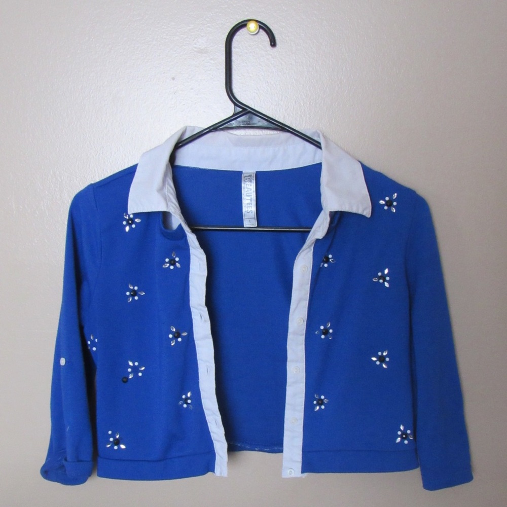Blue cropped cardigan